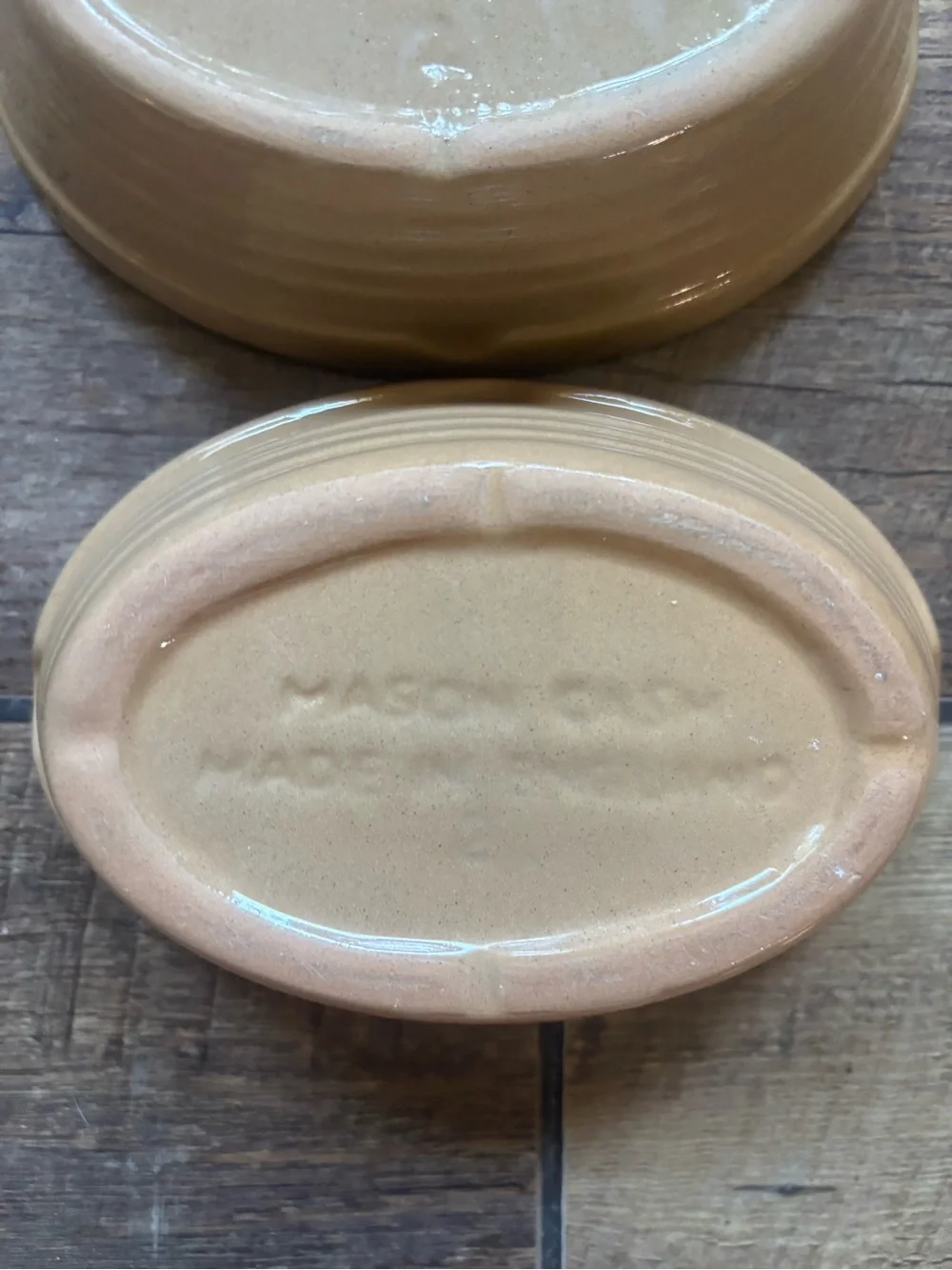 Mason Cash Set of 3 Oval Stoneware Bowls Beige England Oven Safe Vintage 6”